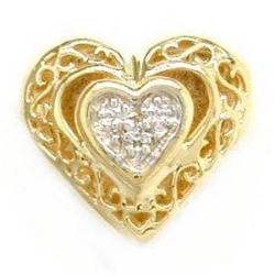 B3235 14K HEART SHAPE 1 DIAMOND SLIDE 